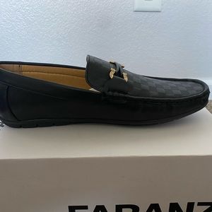 Men’s Black Checkered Buckle Loafers - 8.5